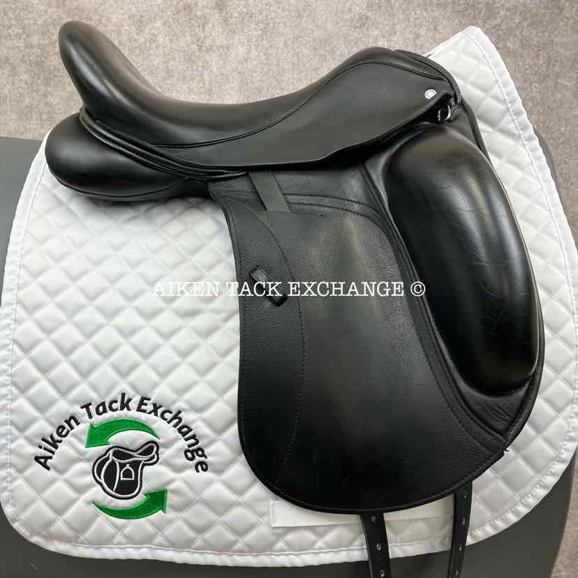 2018 Custom Saddlery Wolfgang Omni Monoflap Dressage Saddle, 17.5" Seat, Adjustable Tree, Wool Flocked Panels