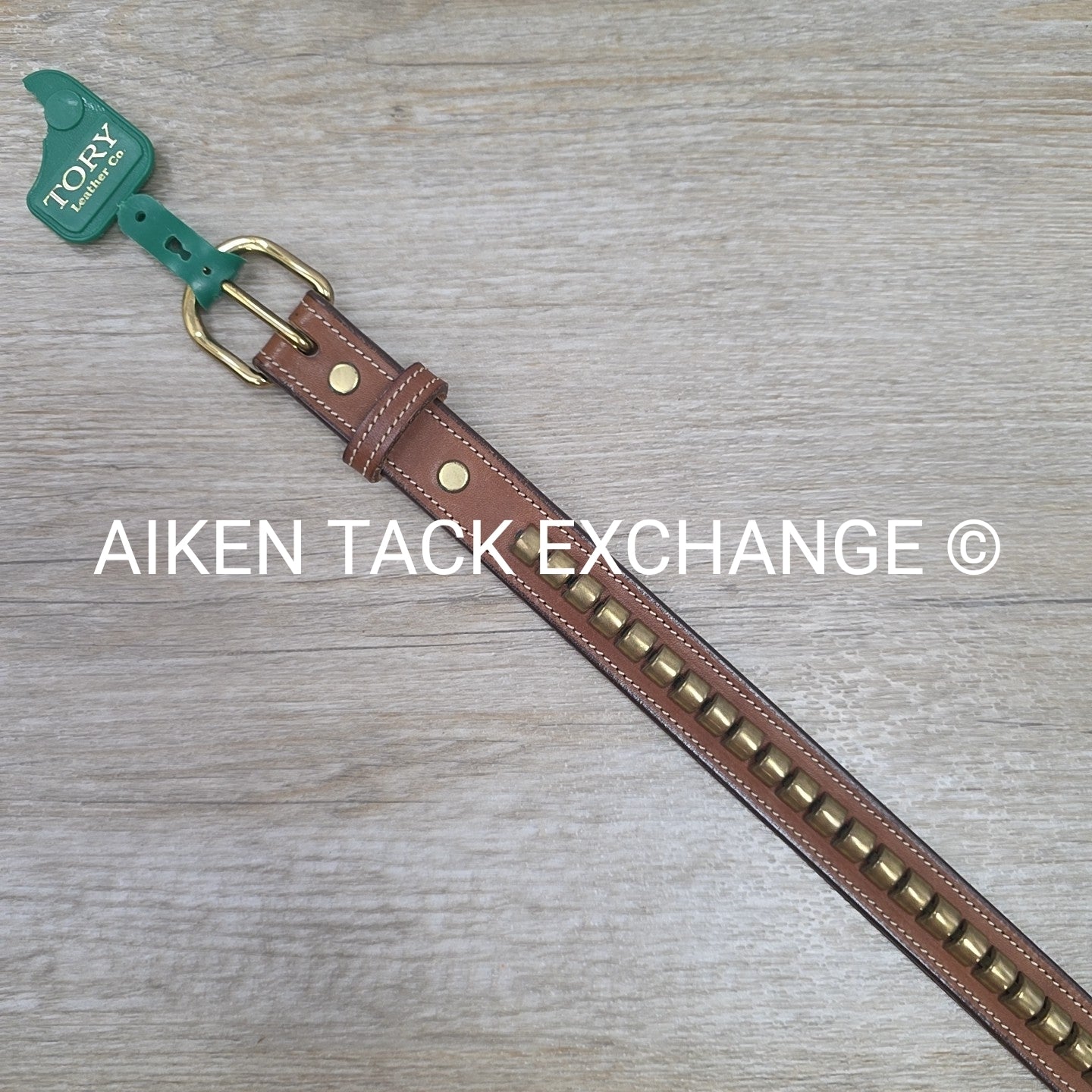 Tory Leather Clincher Brass Buckle Belt, 26"
