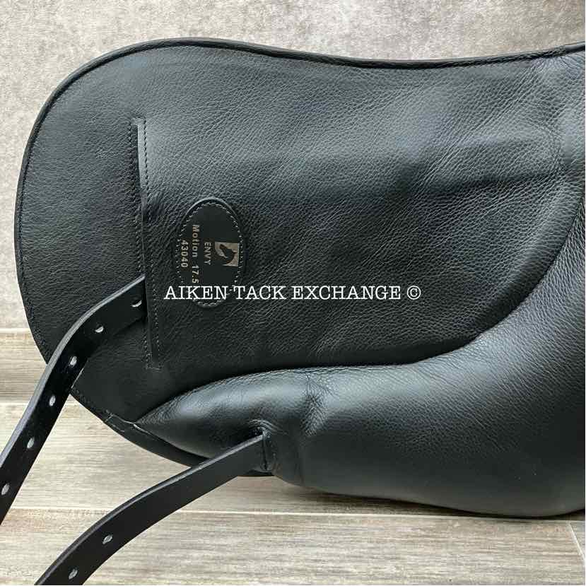 2024 Envy by Custom Saddlery Motion Monoflap Dressage Saddle, 17.5" Seat, Adjustable Tree, Wool Flocked Panels