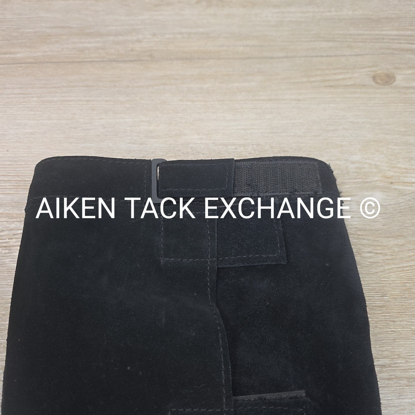 Suede Half Chaps, Black, Size Large