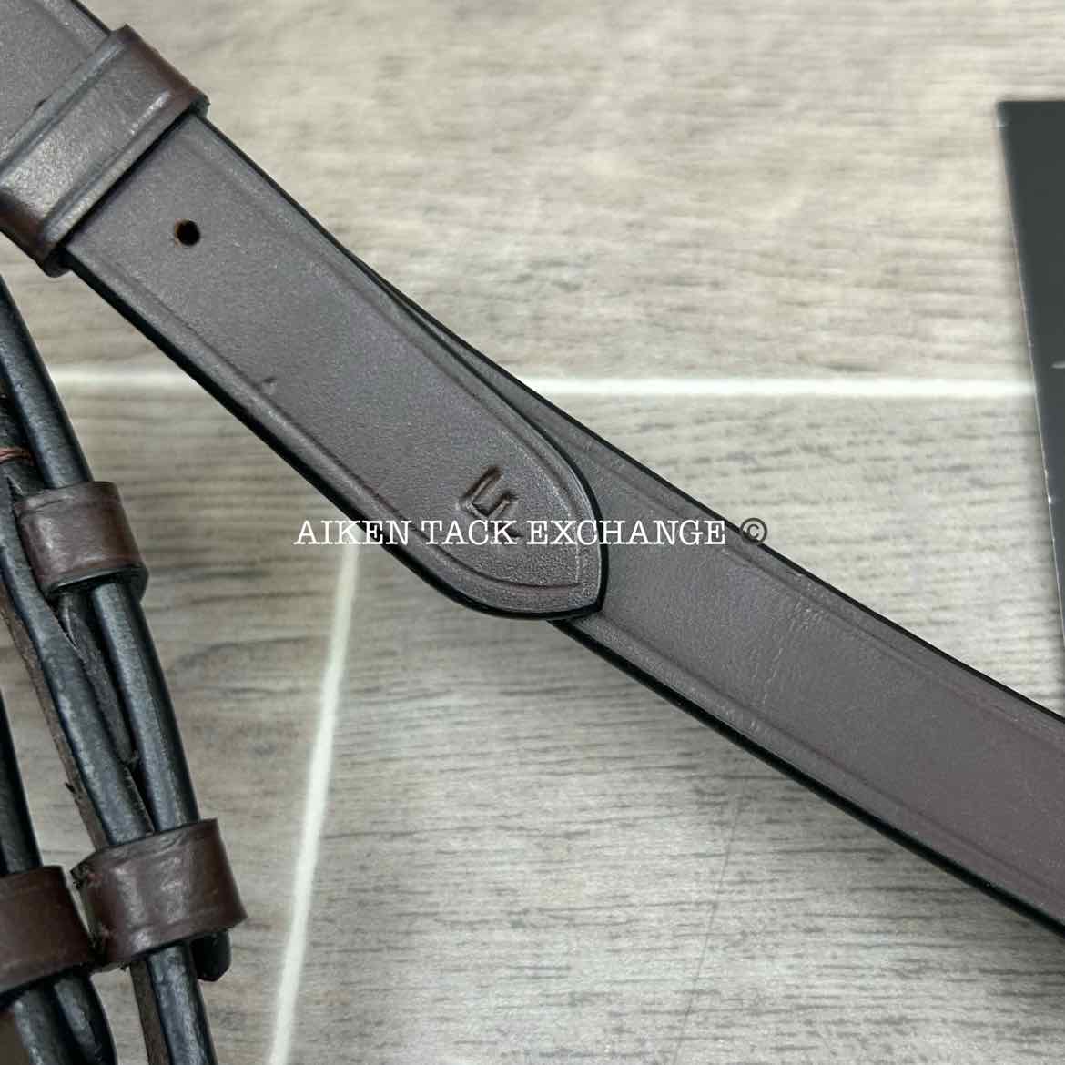 KL Select KL Italia Foxwell Hunt Bridle with Reins, Brown, Size Full