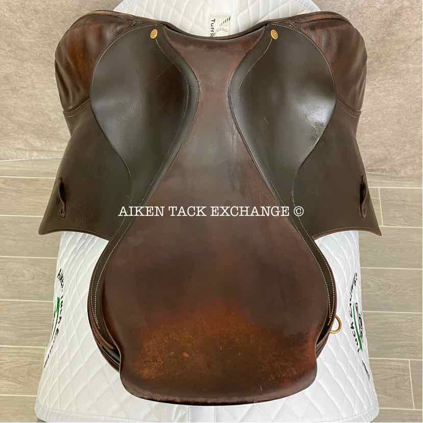 1997 PJ by Bruno DelGrange Close Contact Jump Saddle, 17.5" Seat, 4L Flap, Medium Wide Tree, Foam Panels
