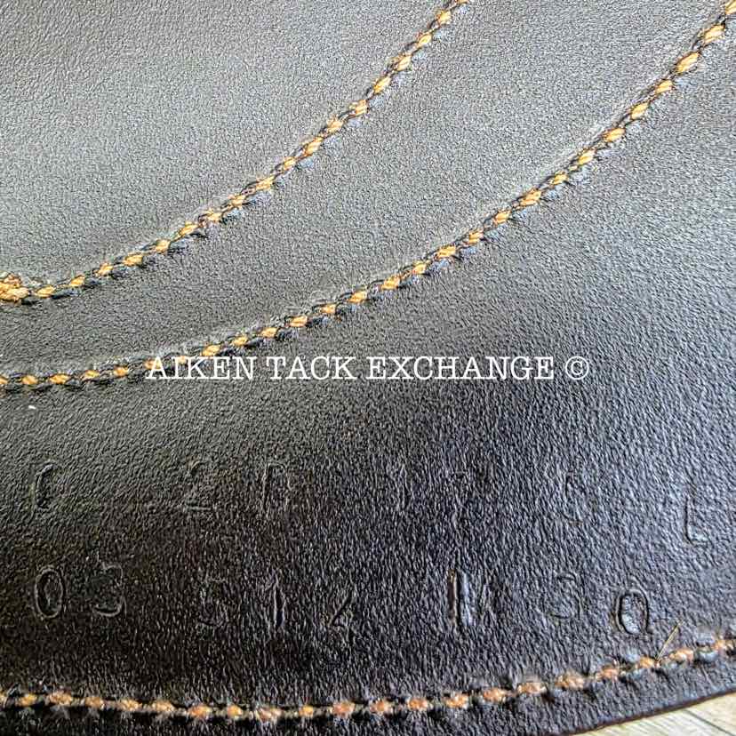 **SOLD** 2003 Antares Cadence Monoflap Dressage Saddle, 17.5" Seat, 2D Flap, MW/W Tree, Foam Panels, Full Buffalo Leather