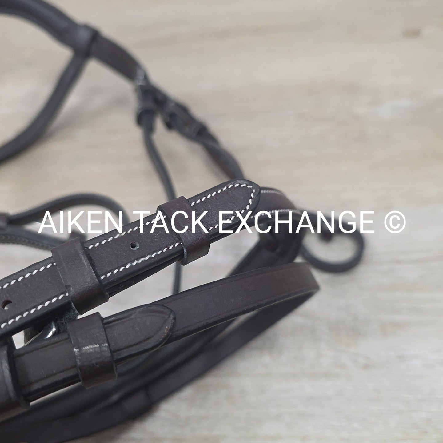 HDR Pro Mono Crown Flash Bridle with Rubber Reins, Havana, Size Cob