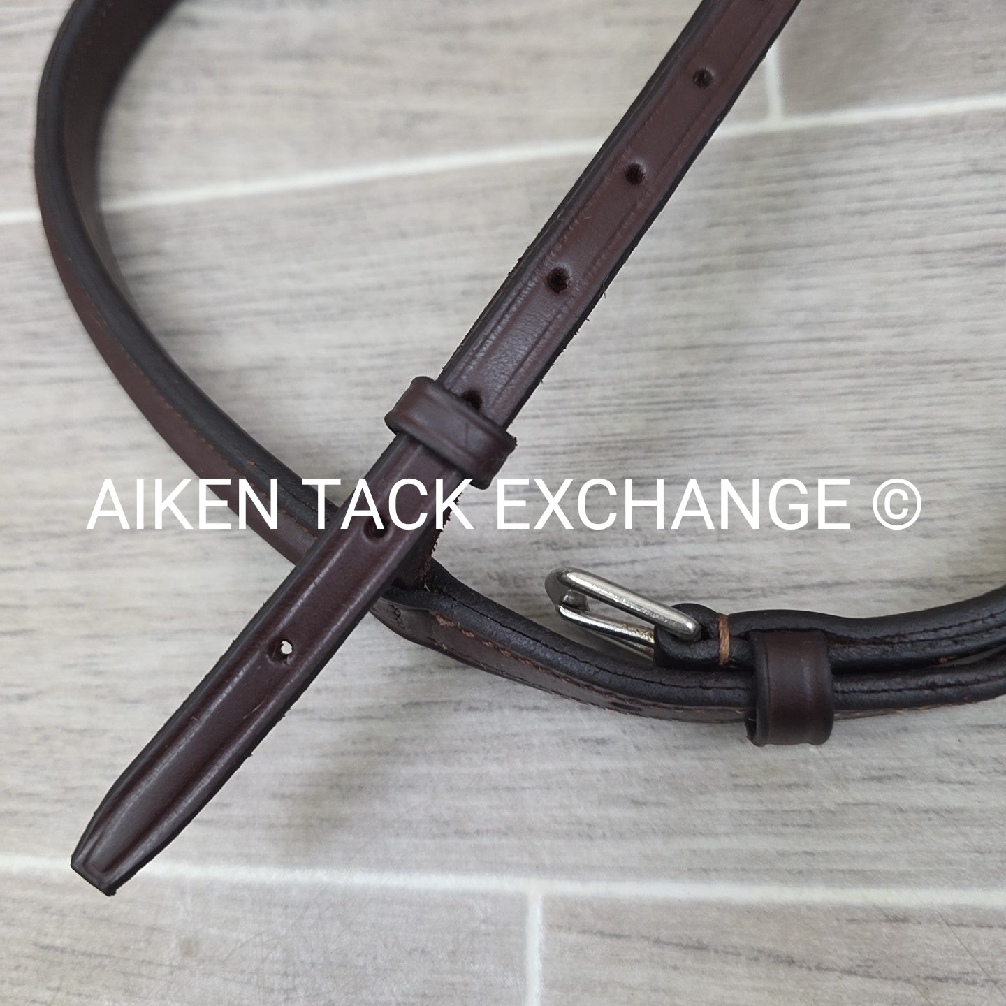 Fancy Stitched Noseband, Brown, Size Full