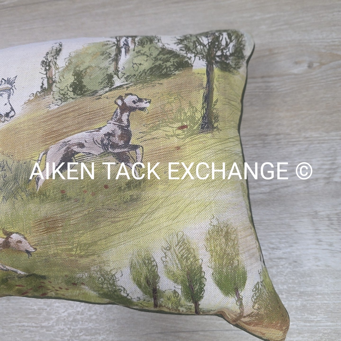 Fox Hunting Scene Pillow