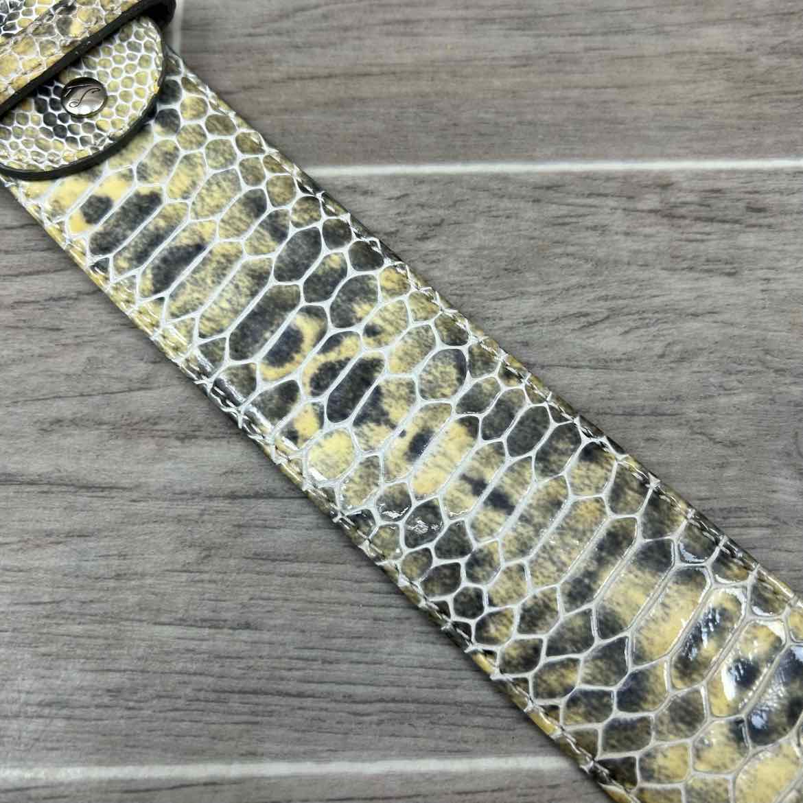 Tailored Sportsman Wide Snakeskin Belt, Size Small