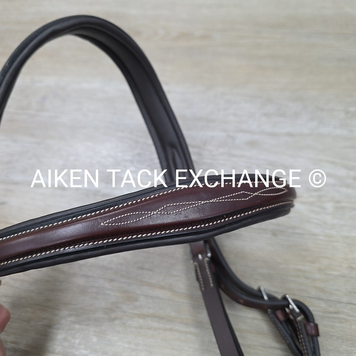 KL Select Hampton Fancy Stitched Bridle with Matching Laced Reins, Brown, Oversi