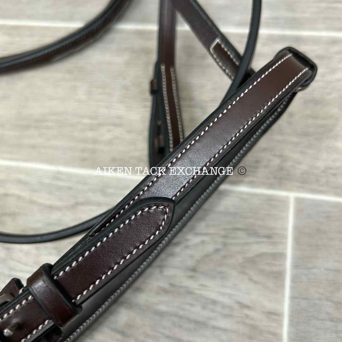 KL Select Red Barn Sovereign Hunter Bridle with Reins, Brown, Size Pony