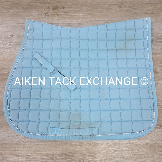 Horze All Purpose Saddle Pad, Light Blue with Silver Piping