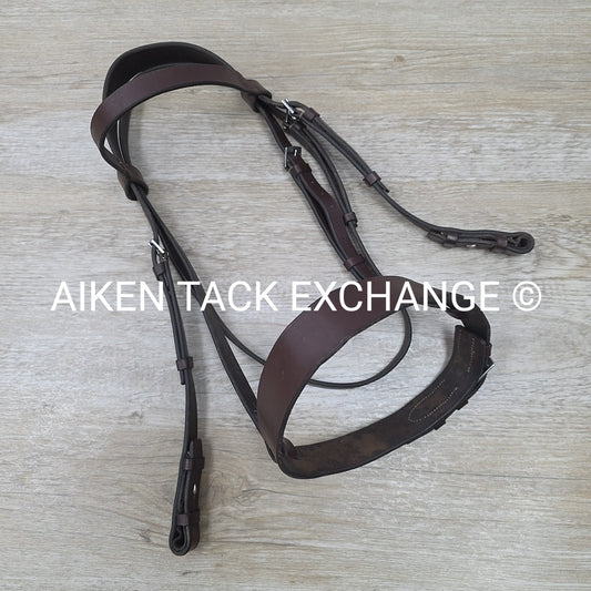 Horse Country Flat Hunt Bridle, No Reins, Brown, Size Full