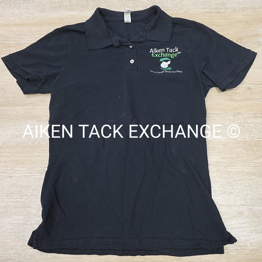 Short Sleeve Collared Polo Shirt with ATE Logo, Women's Size Medium