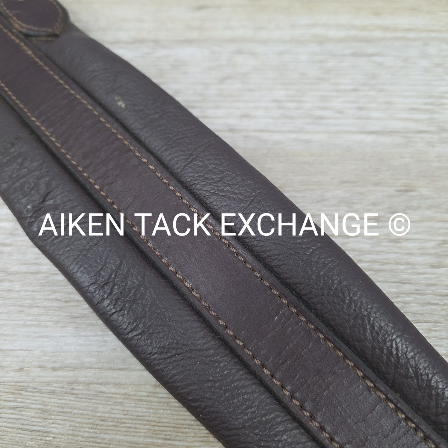 English Girth with Single End Elastic, Brown, 40"