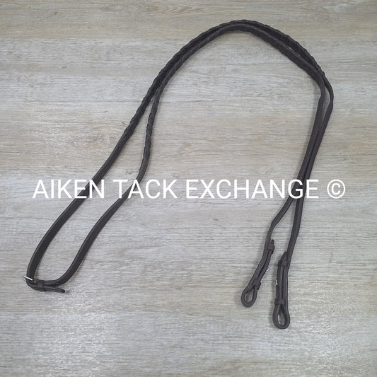 Fancy Stitched Laced Reins, Brown, 56"