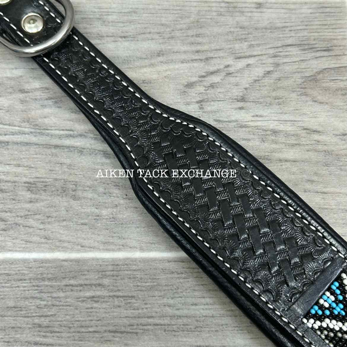 Beaded Leather Collar, 28"