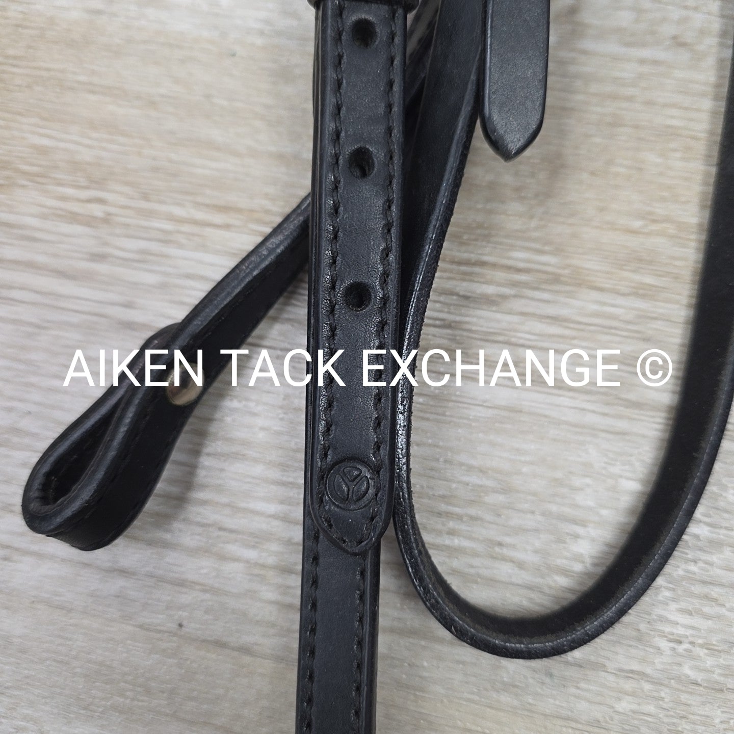 Circle Y Browband Headstall with Reins, Black, Size Full