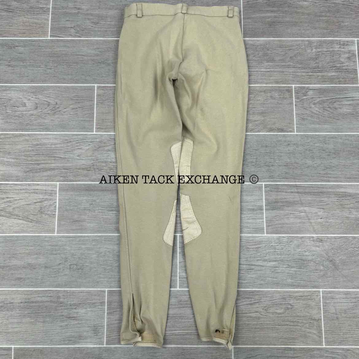 TuffRider Light Cotton Low Rise Knee Patch Breeches, Size 24