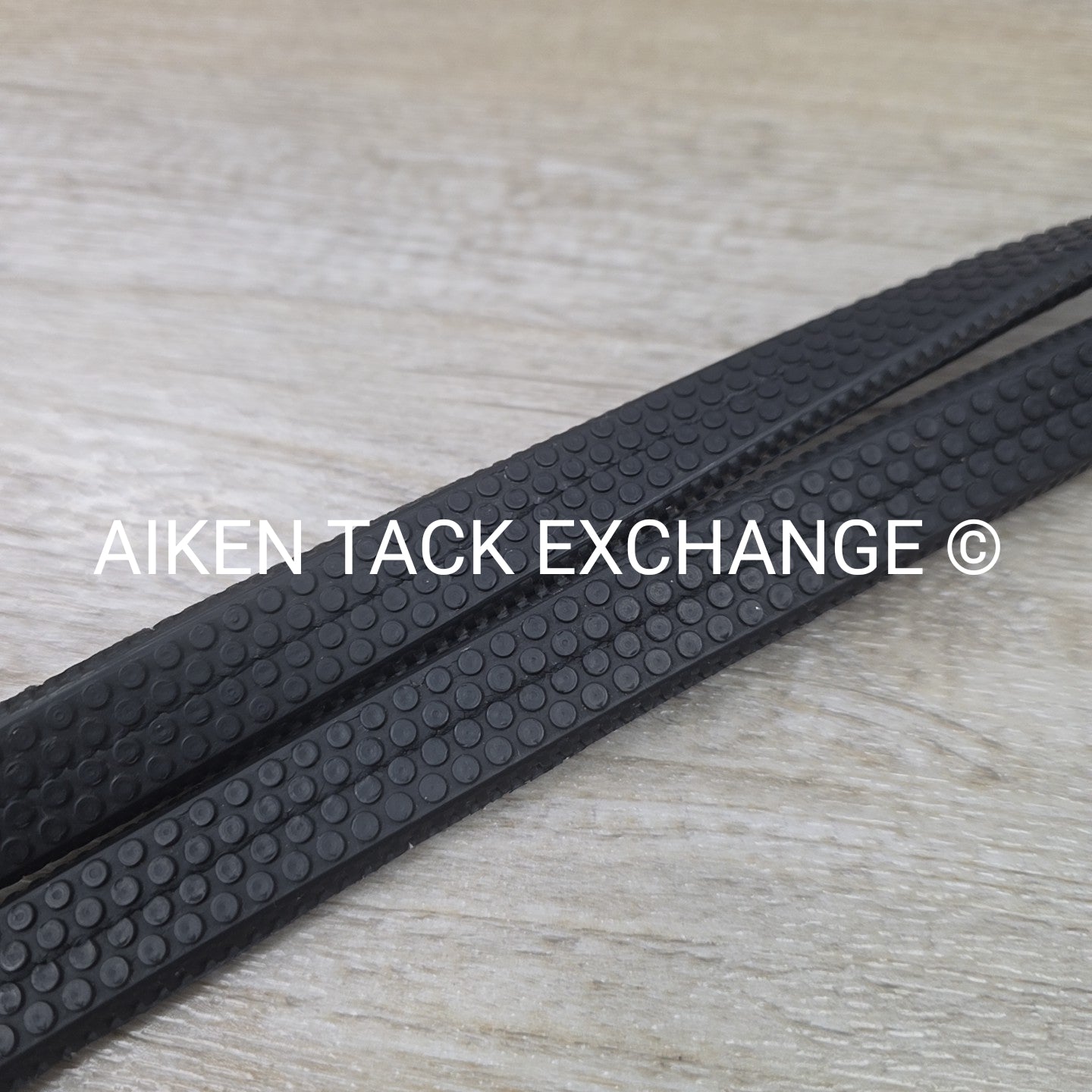 Flat Rubber Reins, Black, 54"