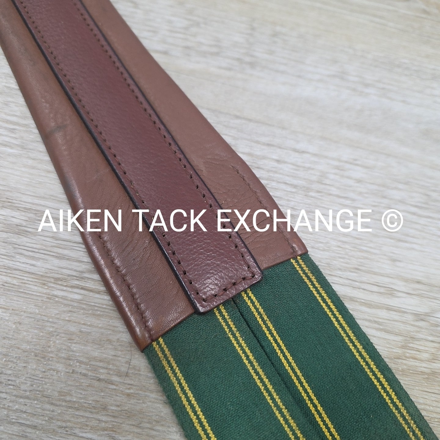 Leather Girth with Single End Elastic, Brown 54"