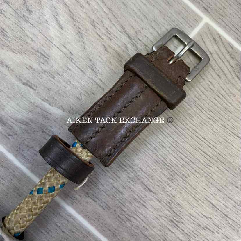 Single Joint Eggbutt Large Ring Polo Gag Bit w/ Rope Cheek Pieces 5.75"