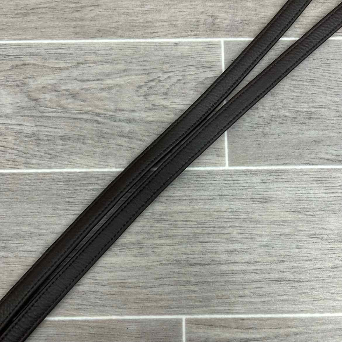 Stubben NT Leather Reins with Extra Grip Rubber Lining, Brown, 55"