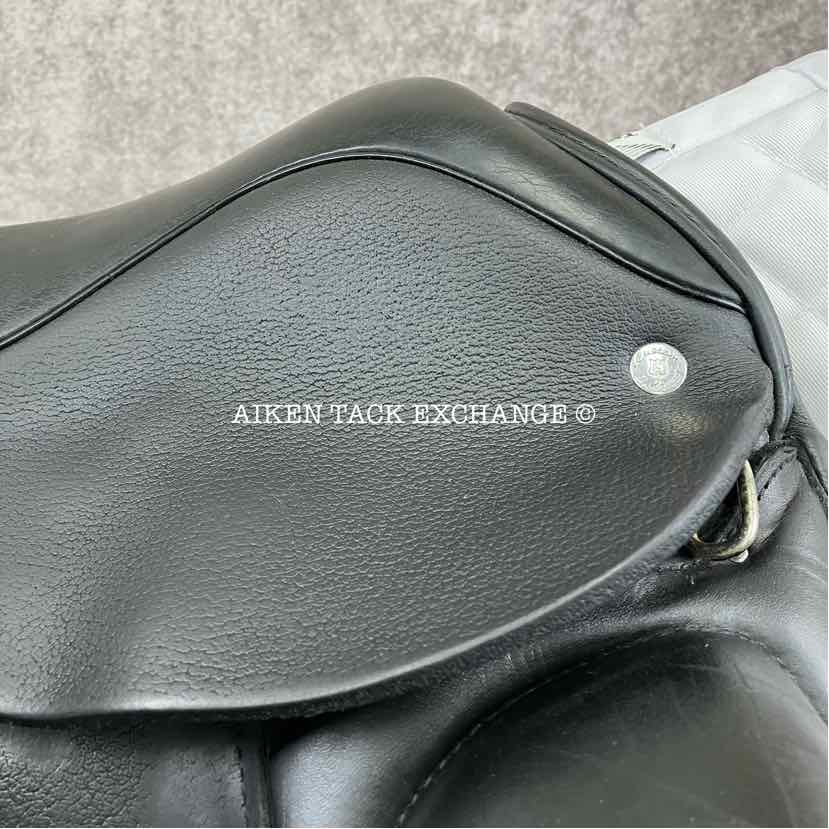 2018 Custom Saddlery Wolfgang Omni Monoflap Dressage Saddle, 17.5" Seat, Adjustable Tree, Wool Flocked Panels