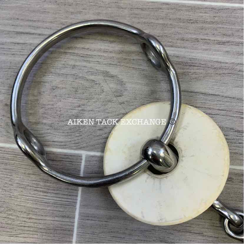 Single Joint Large Ring Polo Gag Bit w/ Bit Guards 5"
