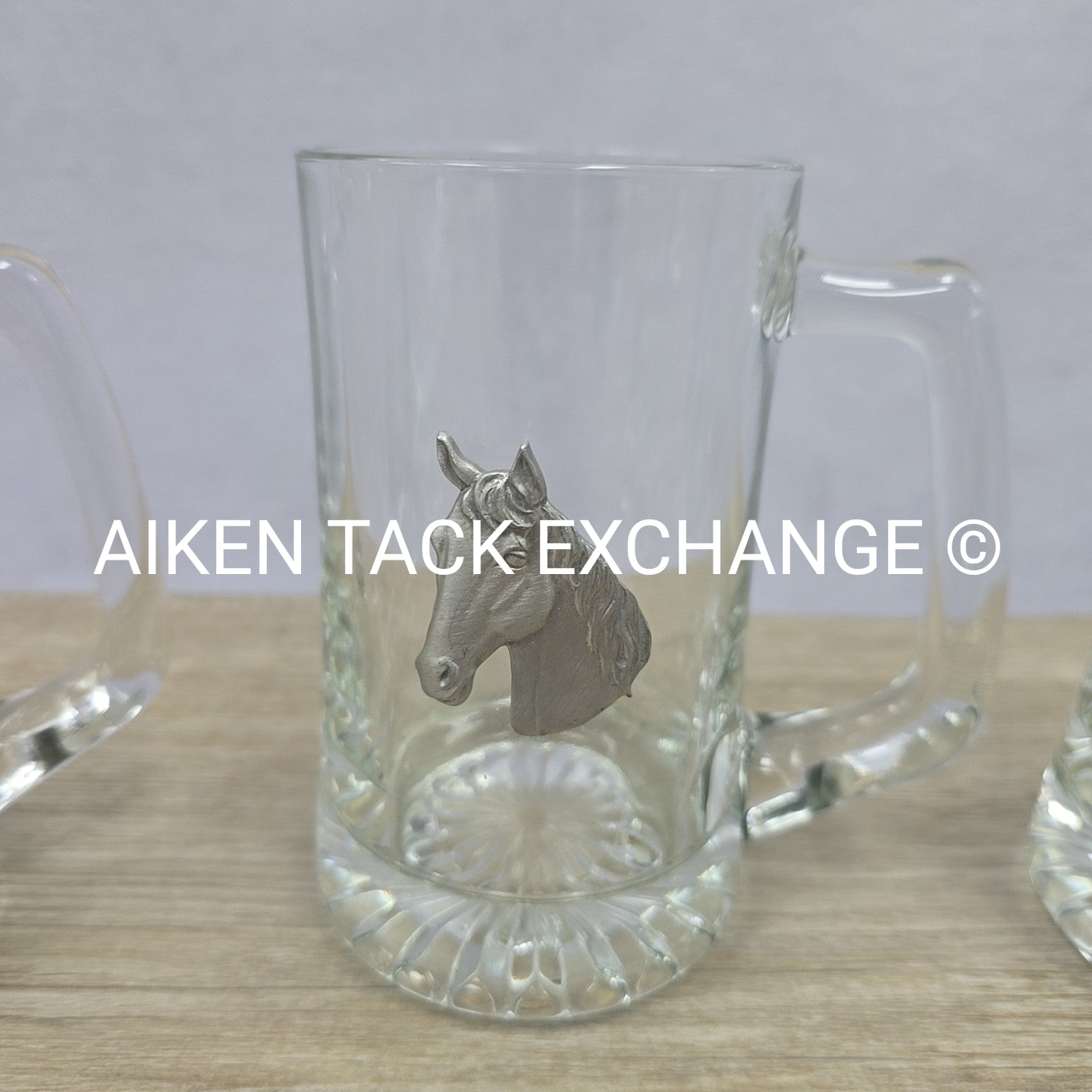 Horse Head Glass Mugs, Set of 5