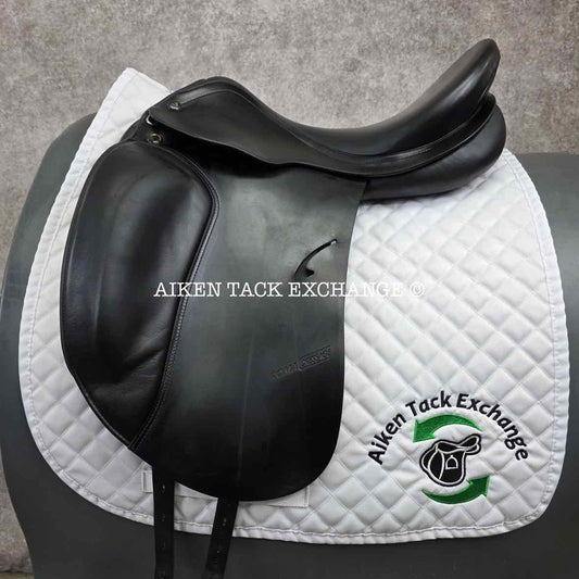 2013 Prestige Roma Dressage Saddle, 17" Seat, 34/35 Tree - MW/W, Wool Flocked Panels