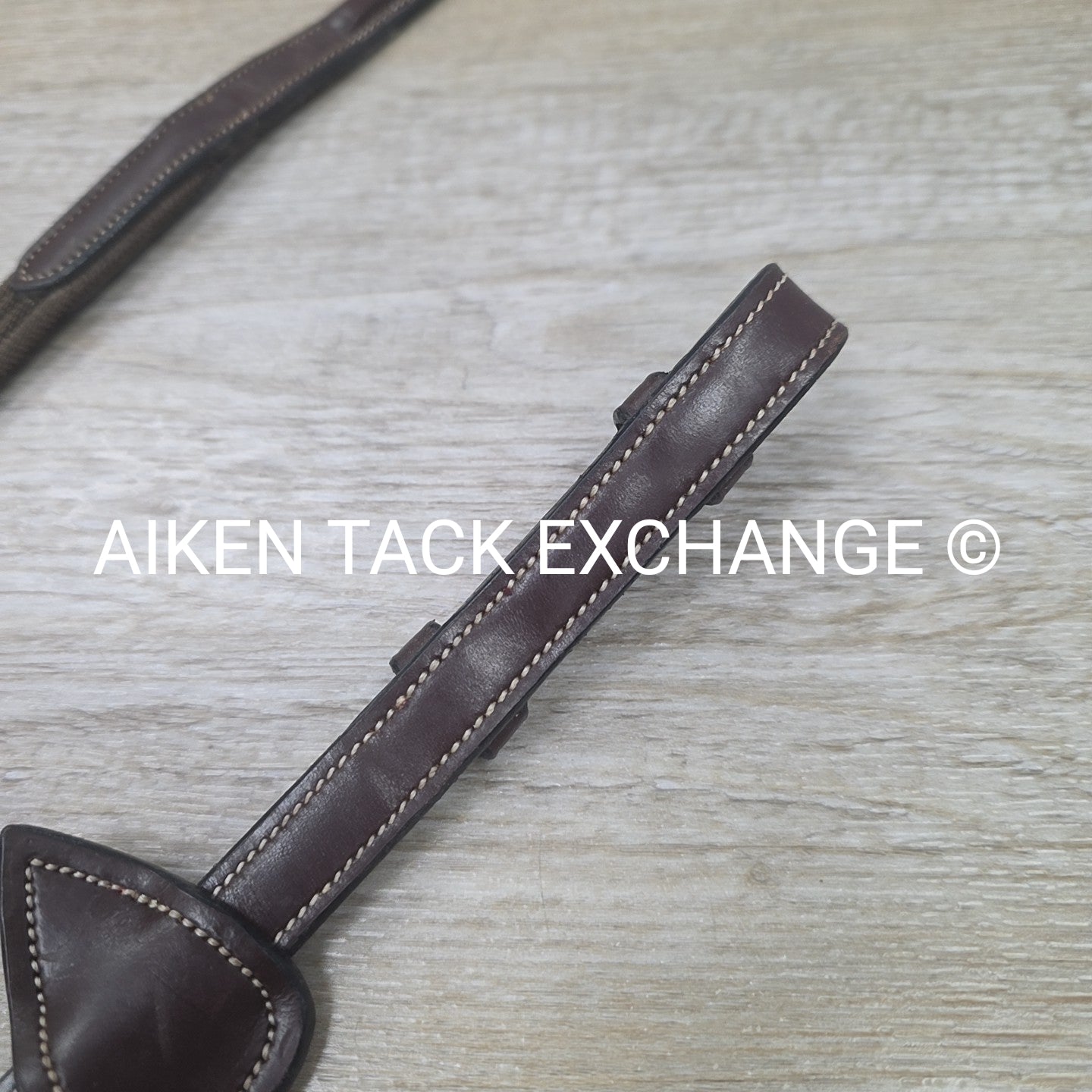 Dy'on Fancy Stitched Cotton Web Reins, Brown, Size Full