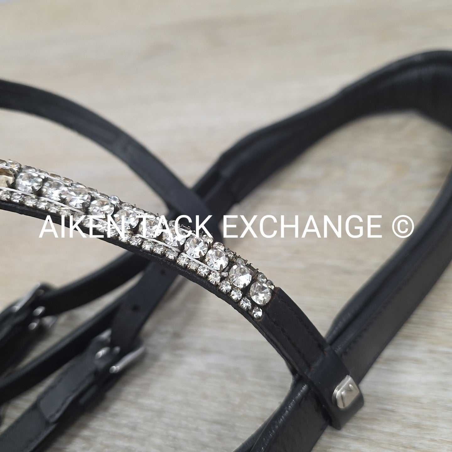 SmartPak Harwich Ergonomic Bridle with Horze Bling Browband, No Reins, Black, Si