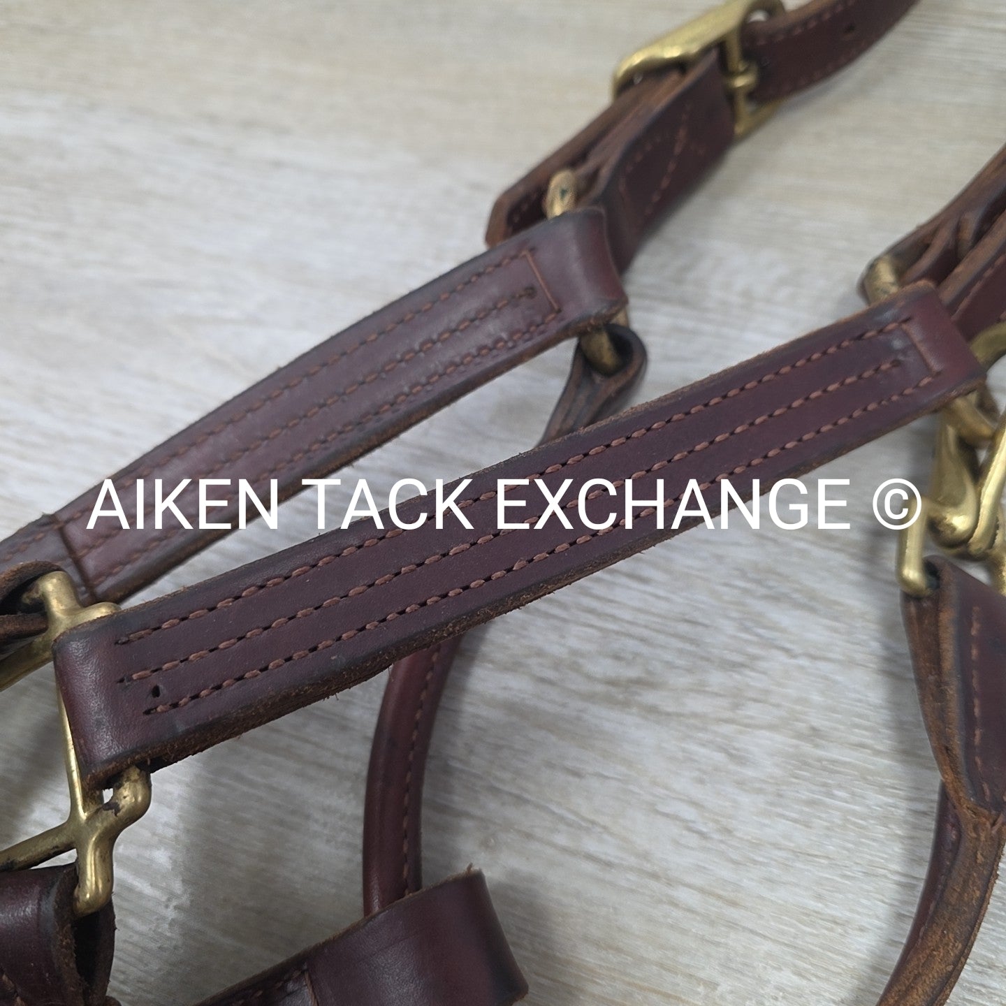 SmartPak Triple Stitch Leather Halter, Brown, Size Full