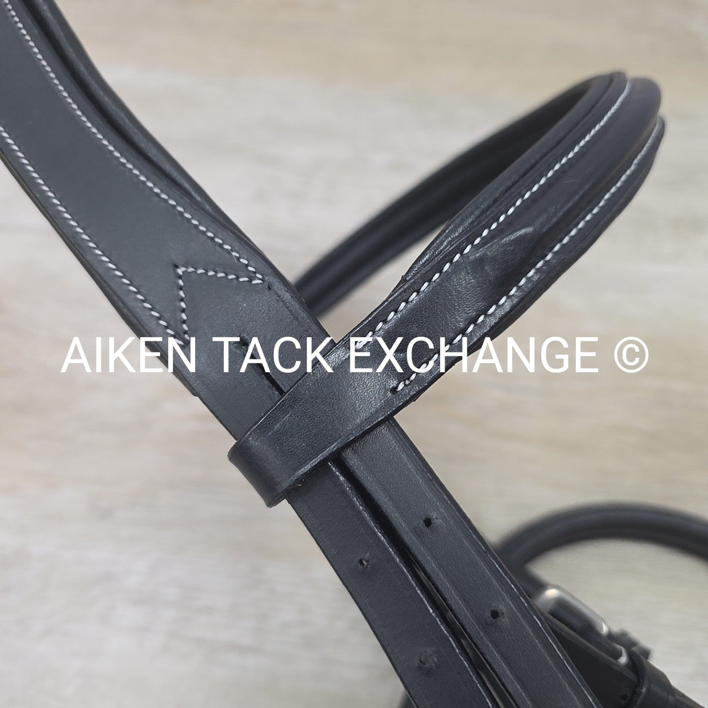 HDR Pro Mono Crown Plain Raised Padded Bridle with Laced Reins, Black, Oversize