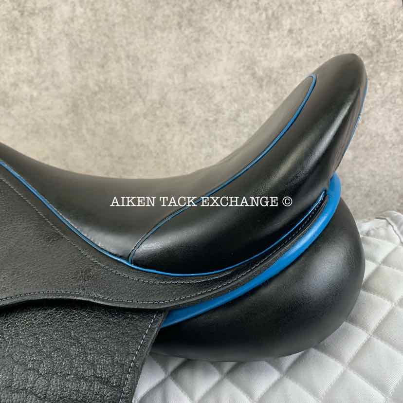 2022 Fluff's Saddlery Dressage Saddle, 17" Seat, Medium Wide Tree, Wool Flocked Panels with Shoulder Relief, Buffalo Leather