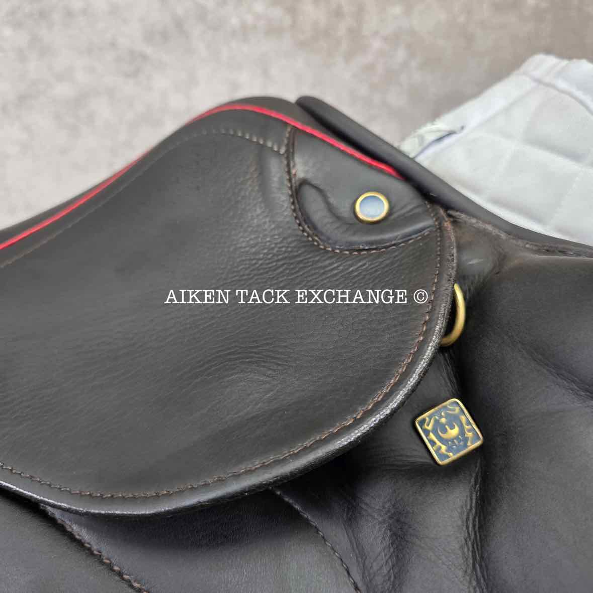 **SOLD** 2017 Stubben Zaria Optimum Deluxe Monoflap Jump Saddle, 17.5" Seat, 29cm - Medium, Wool Flocked Panels