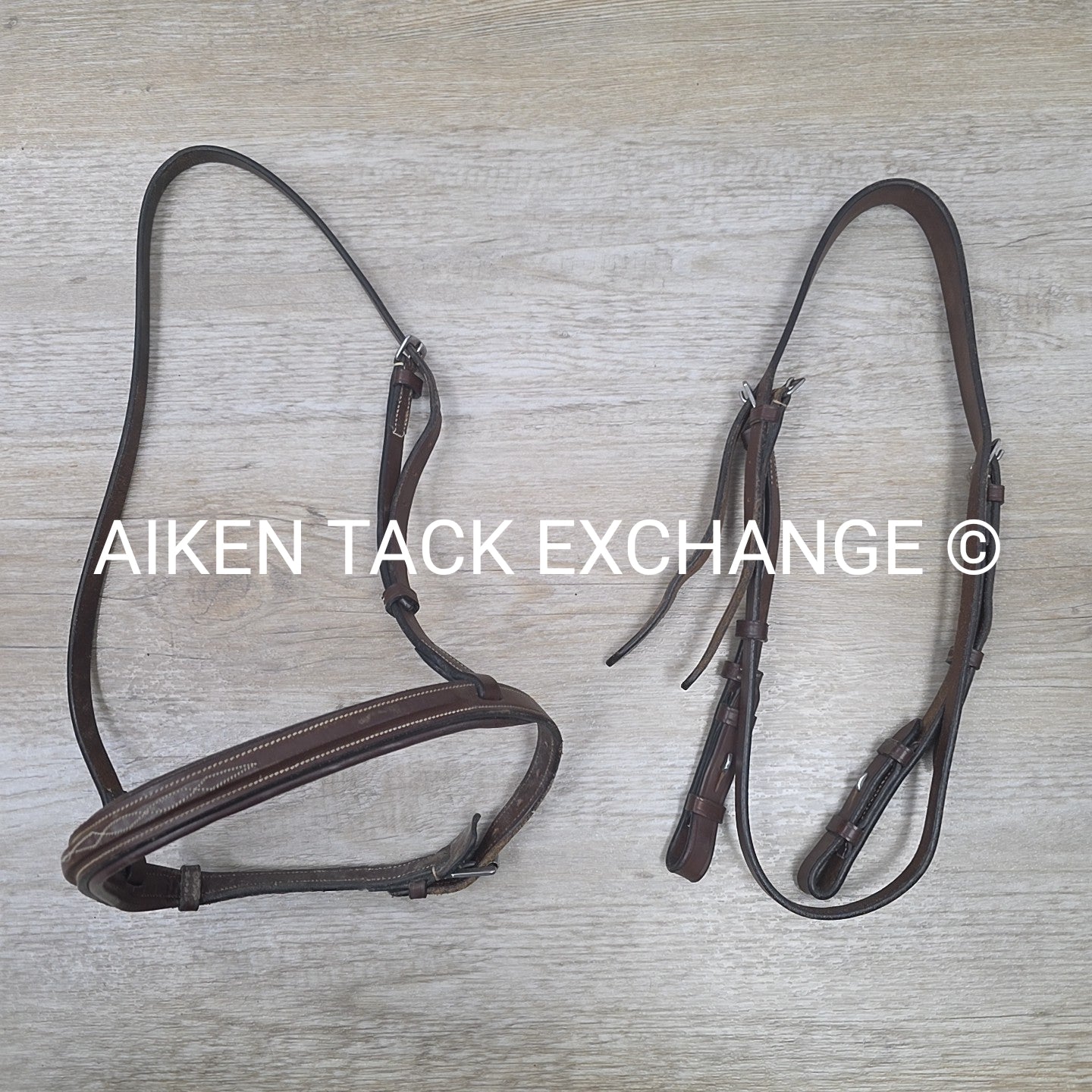 Fancy Stitched Square Raised Bridle, No Browband, No Reins, Size Cob
