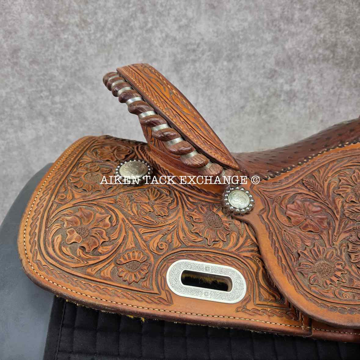 Teskey's Barrel Western Saddle, 15.5" Seat, Wide Tree - Full QH Bars
