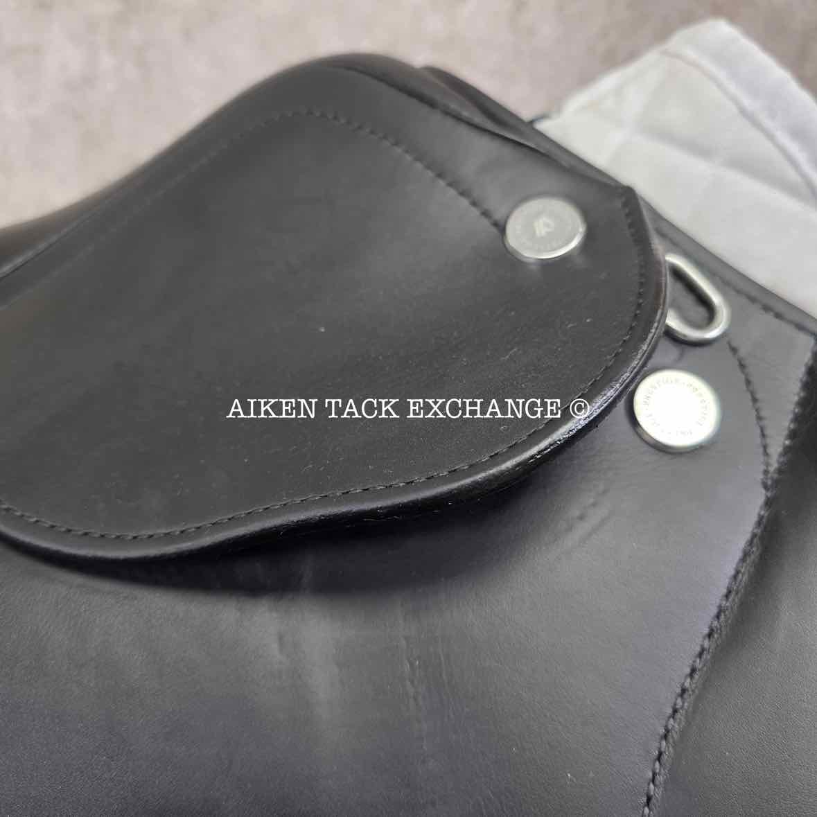 **SOLD** 2024 Prestige Chris Burton K Monoflap Jump Saddle, 17" Seat, 34 Tree -  M/MW, Wool Flocked Panels