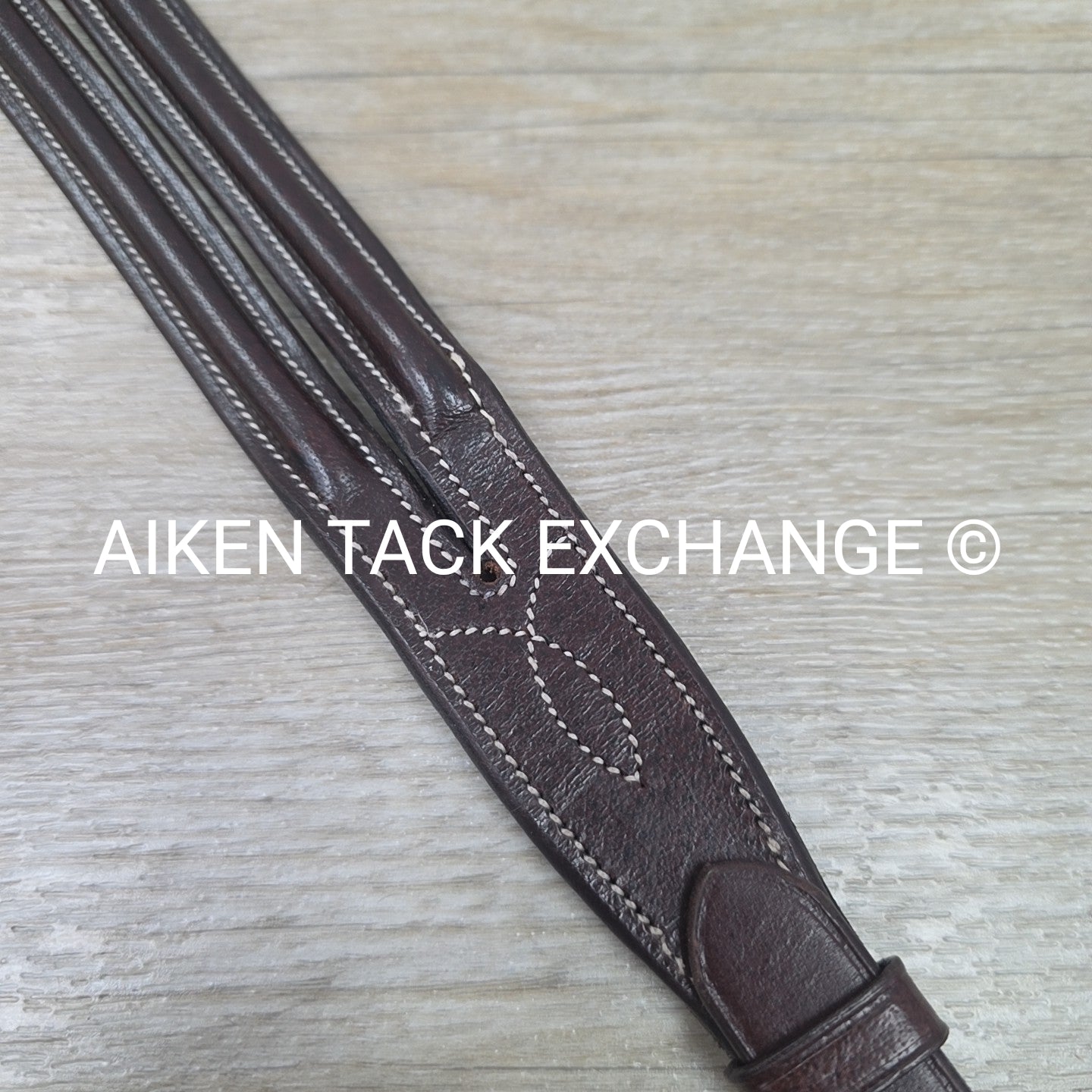 Fancy Stitched Round Raised Running Martingale Attachment, Brown