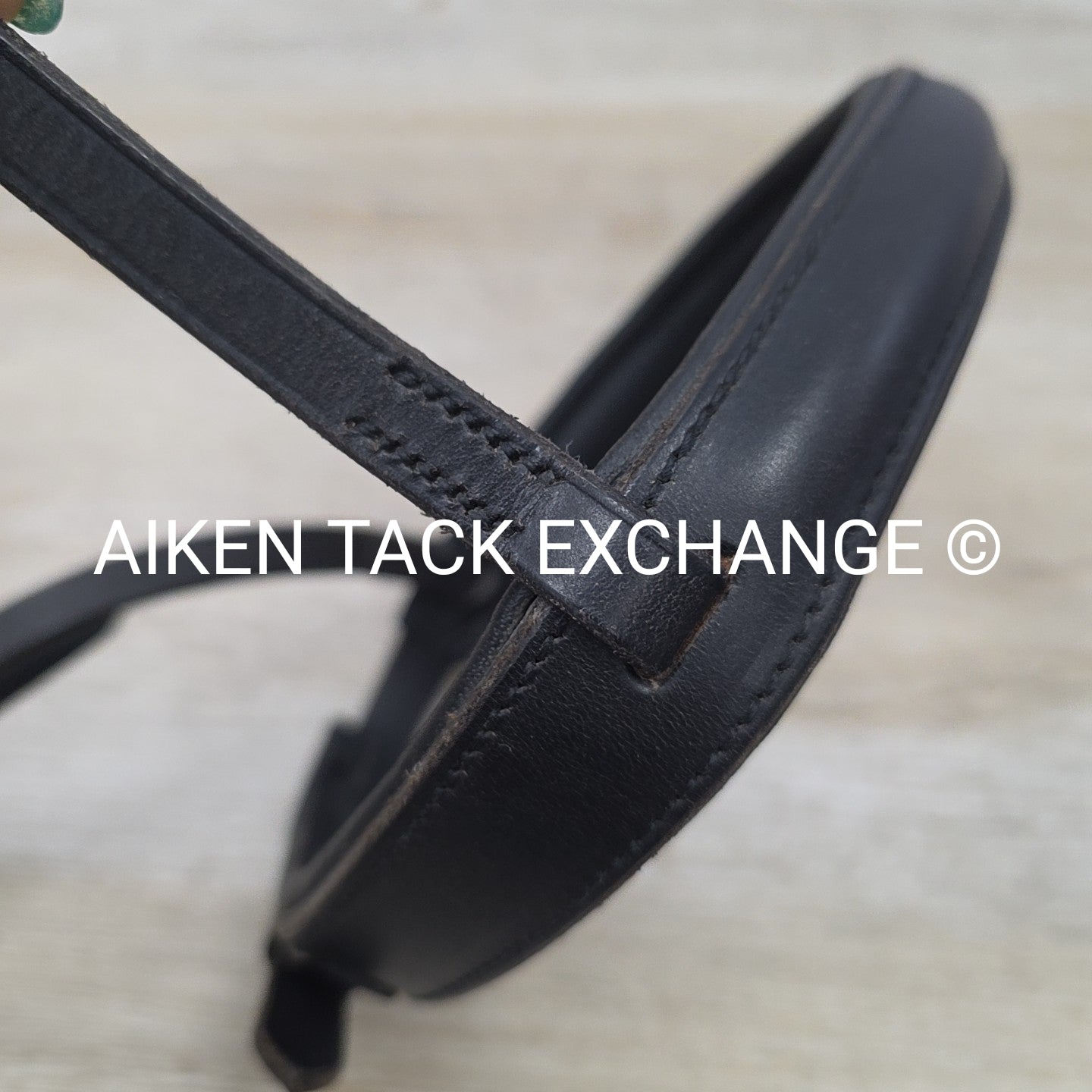 Tony Slatter Saddlery Noseband & Curb Rein, Black, Size Full