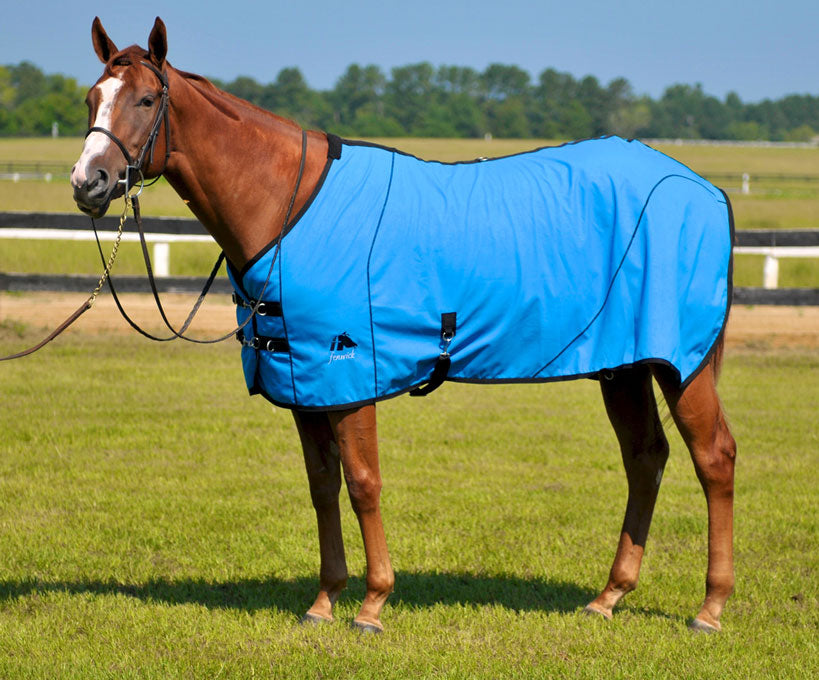 78" Fenwick Equestrian Soft Shell Therapeutic Bamboo Blanket, Blue, Brand New
