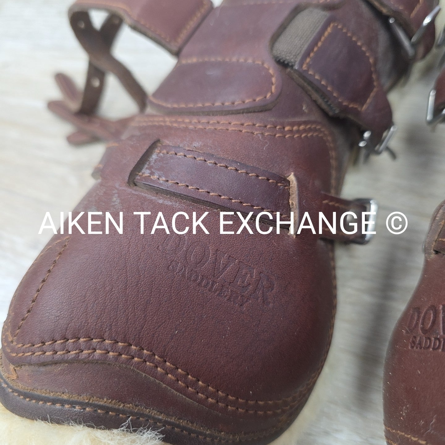 Dover Saddlery Leather Open Front Sheepskin Lined Boots, Size Medium