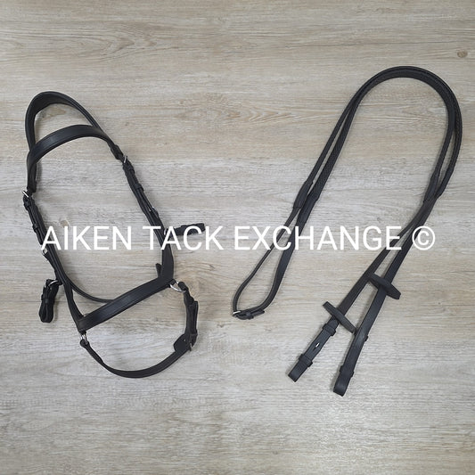 Horseware Micklem Original Bridle with Rubber Reins, Black, Size Full