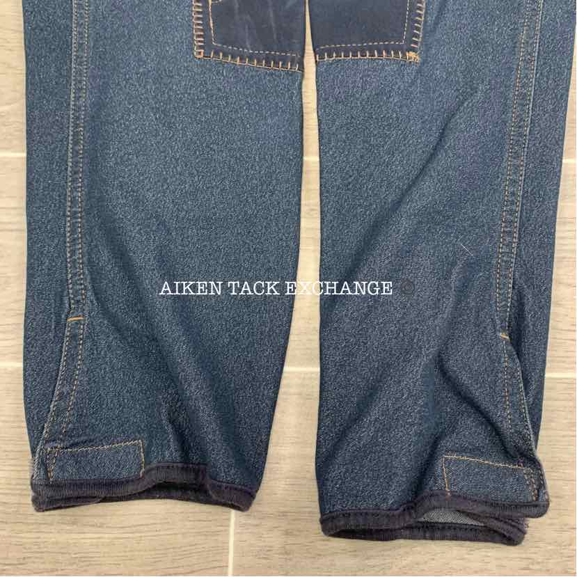 On Course Denim Knee Patch Breeches, Size 32