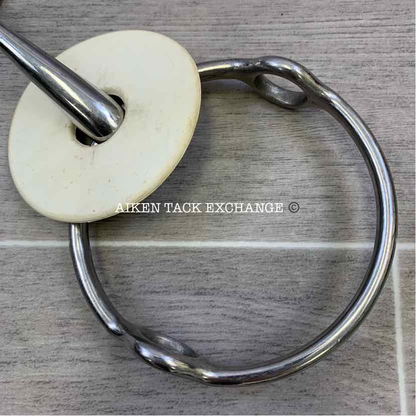 Single Joint Large Ring Polo Gag Bit w/ Bit Guards 5"