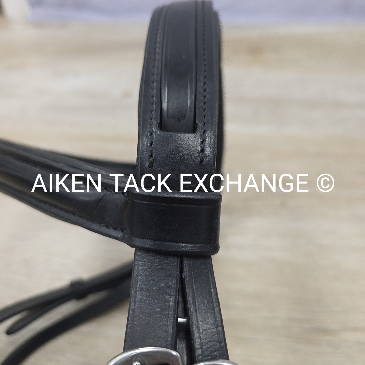 KL Select Black Oak Juniper Dressage Bridle with Reins, Black,  Size Full