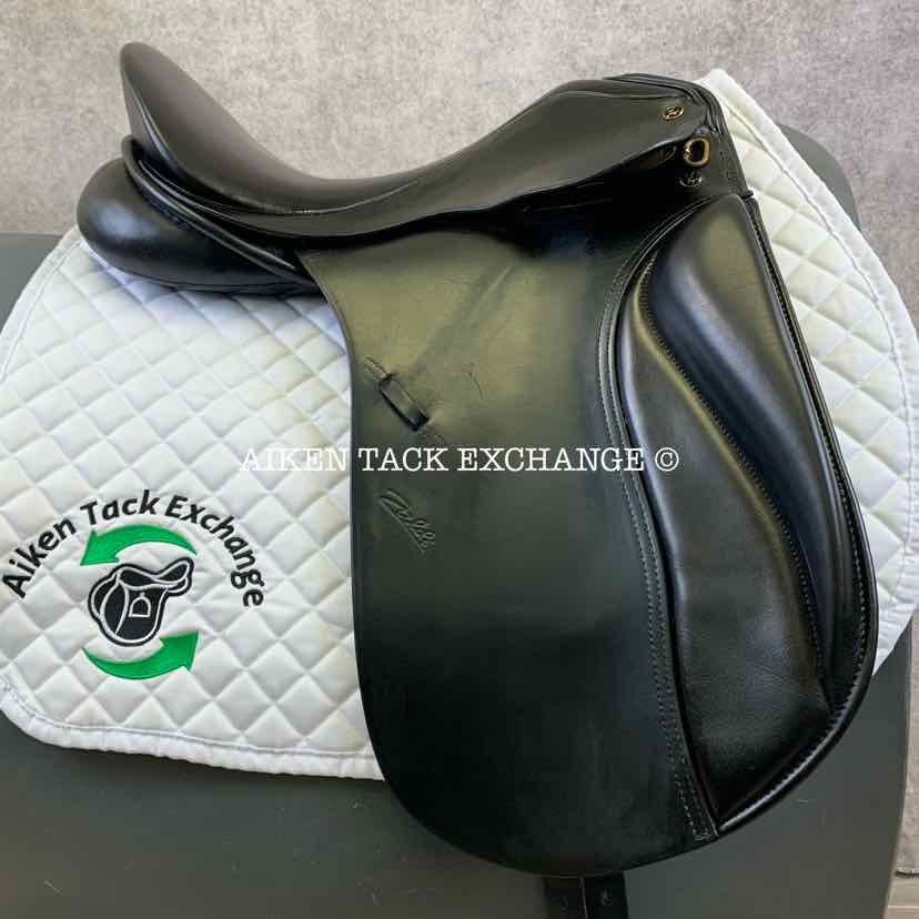 Zaldi New Kent Dressage Saddle, 17.5" Seat, Long Flap, 32 Tree - Wide, Wool Flocked Panels