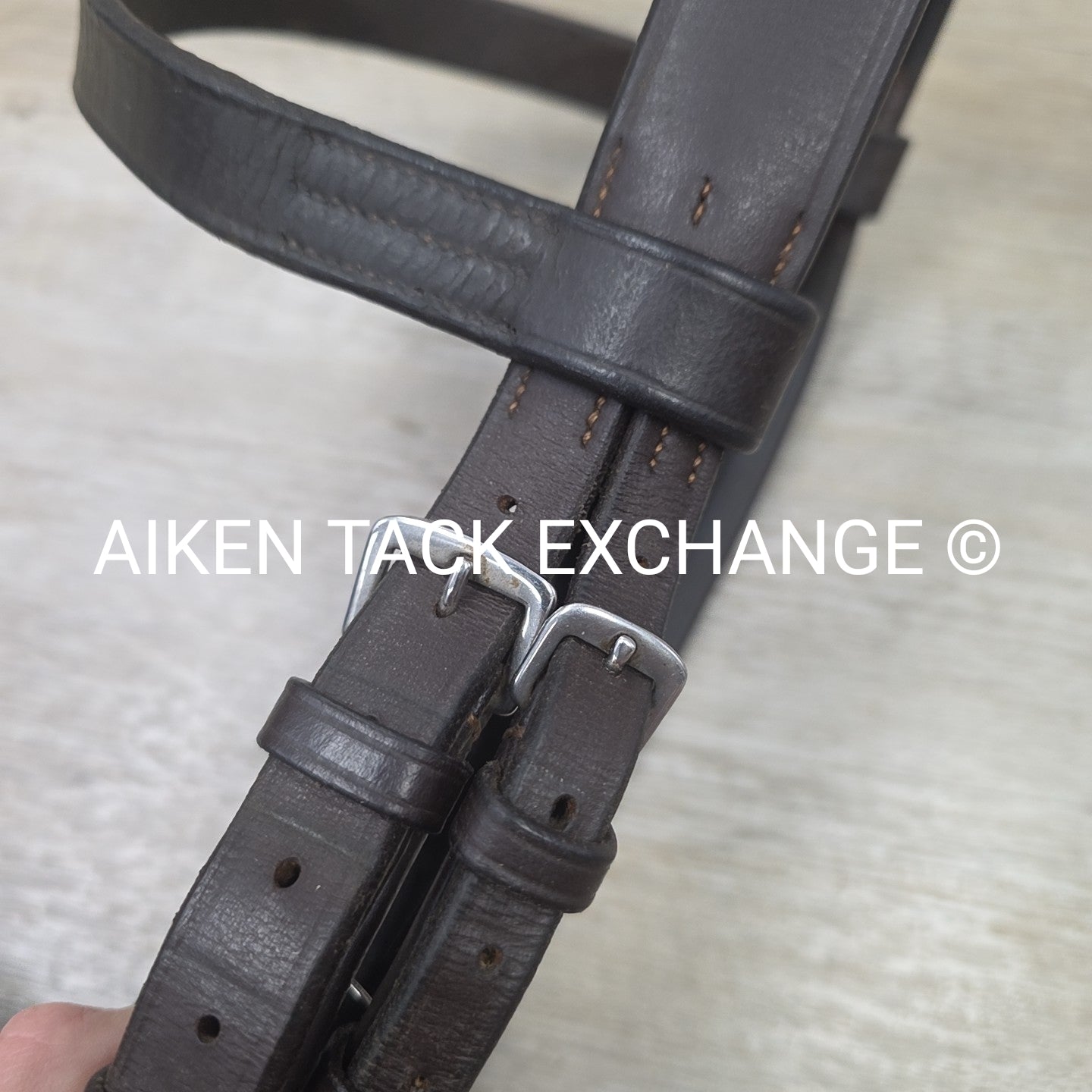 Bobby's English Tack Heavy Duty Flat Hunt Bridle, No Reins, Brown, Size Cob