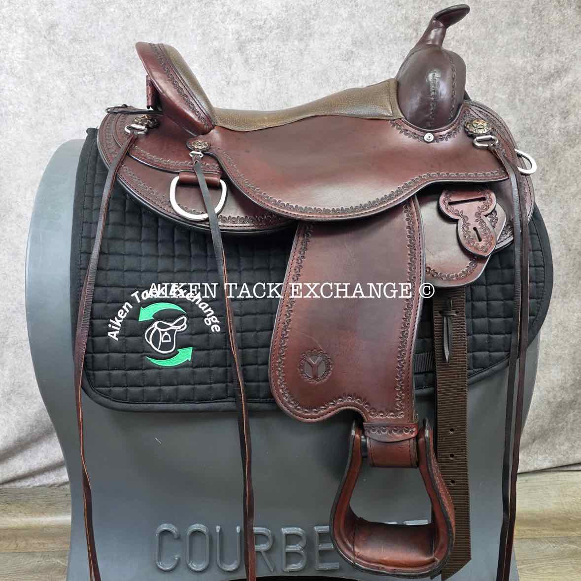 2017 Circle Y 1566 Nova Flex2 Trail Plus Western Saddle, 16" Seat, Wide Tree - Full QH Bars