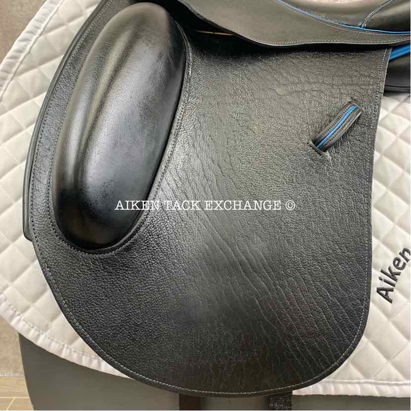 2022 Fluff's Saddlery Dressage Saddle, 17" Seat, Medium Wide Tree, Wool Flocked Panels with Shoulder Relief, Buffalo Leather